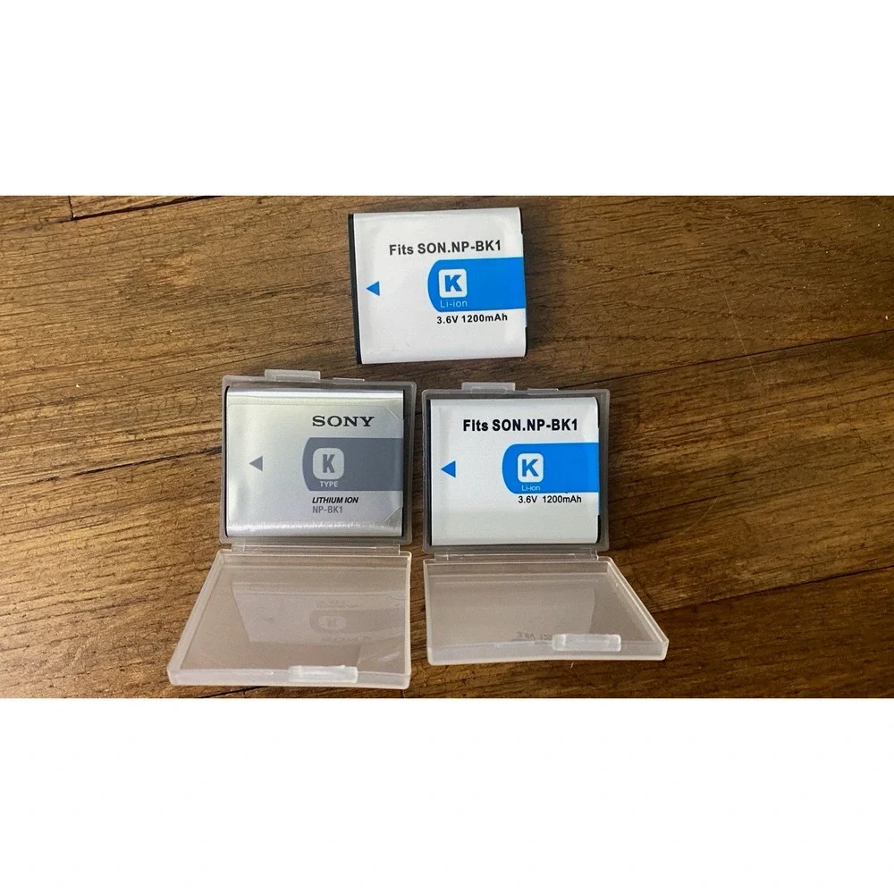 Genuine SONY K Type NP-BK1 Lithium Ion Battery Plus Spares (3 Batteries Total)